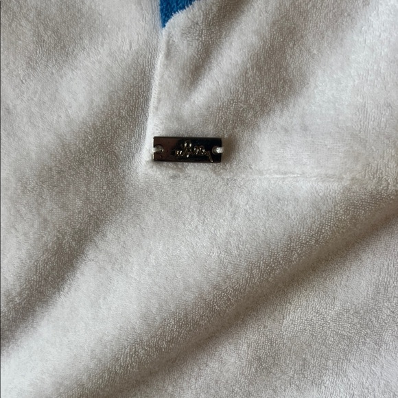 Lilly Pulitzer White Hooded Cover-Up with Blue Trim m - Picture 3 of 4